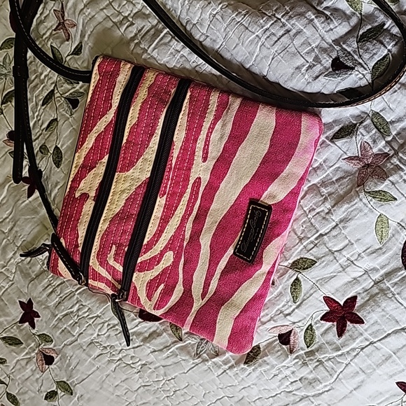 Dooney & Bourke Pink Zebra Stripe Crossbody Bag - Picture 12 of 14